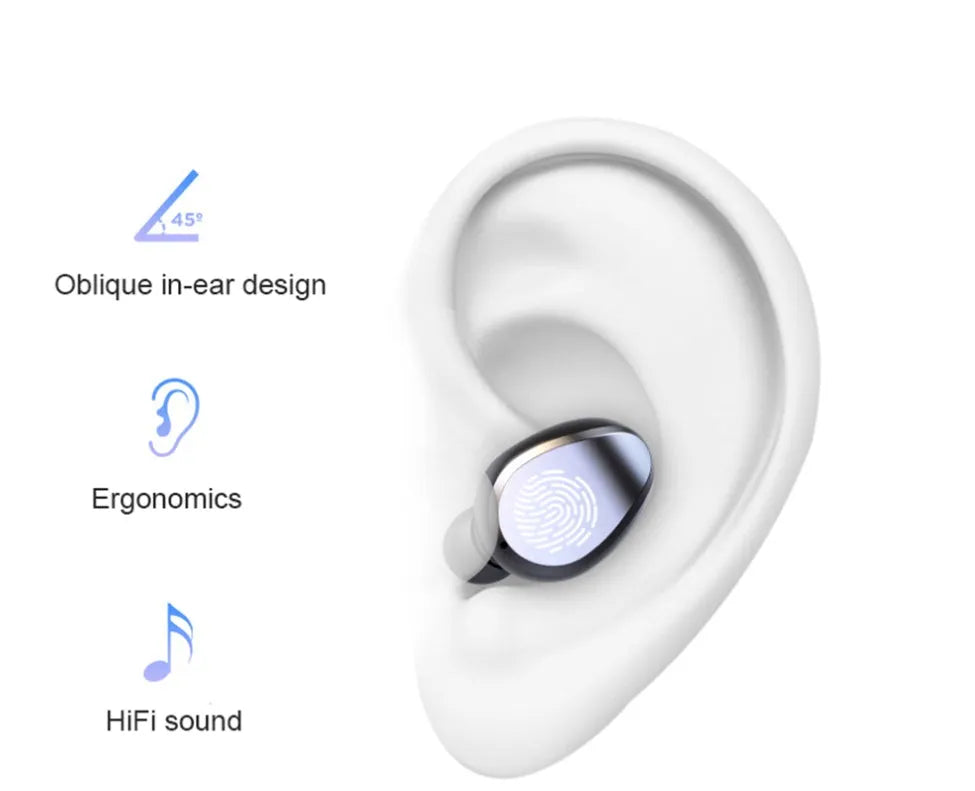 F9 5.0 wireless Bluetooth headset with charging case in black