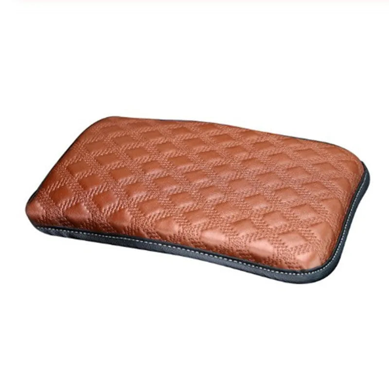 Universal car armrest box cushion in black leather and sponge for centre console