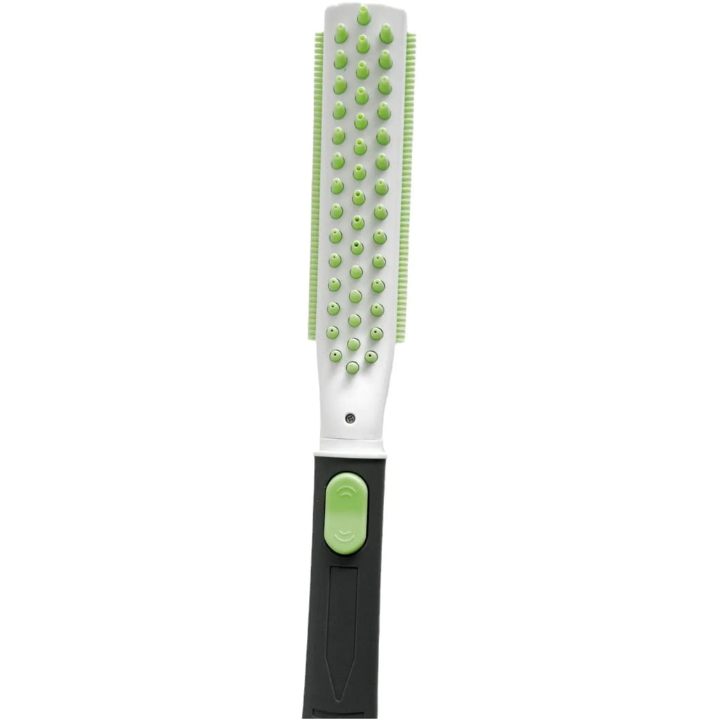 Pet bathing brush showerhead for dogs in blue and gray colour made from ABS material