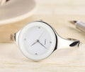 GEEKTHINK women's round bracelet watch with white dial, 38mm alloy case, mineral glass mirror, pointer display