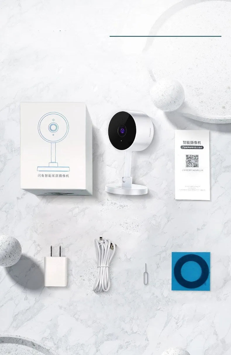White gun-style WiFi security camera with 1080p resolution for home monitoring