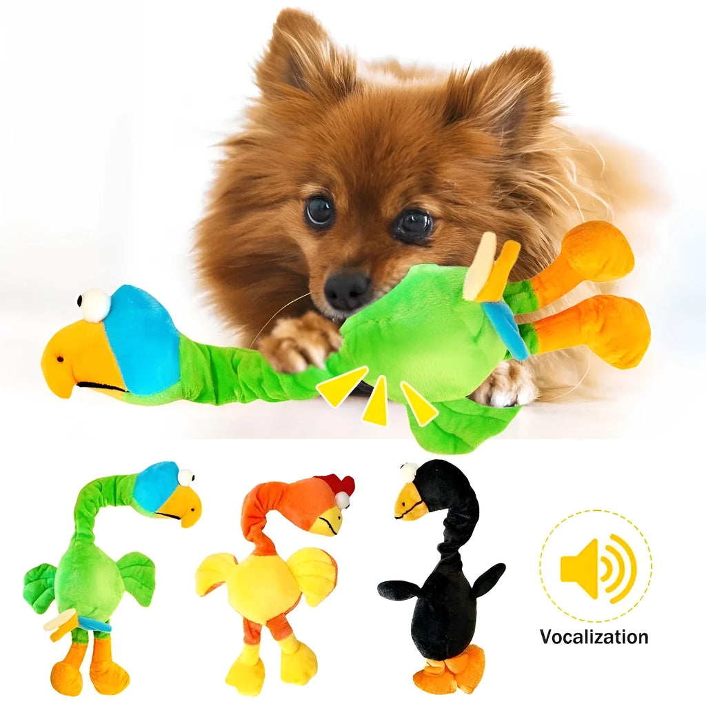 Durable rubber dog toy shaped for chewing, shown in black, green, and orange colours.