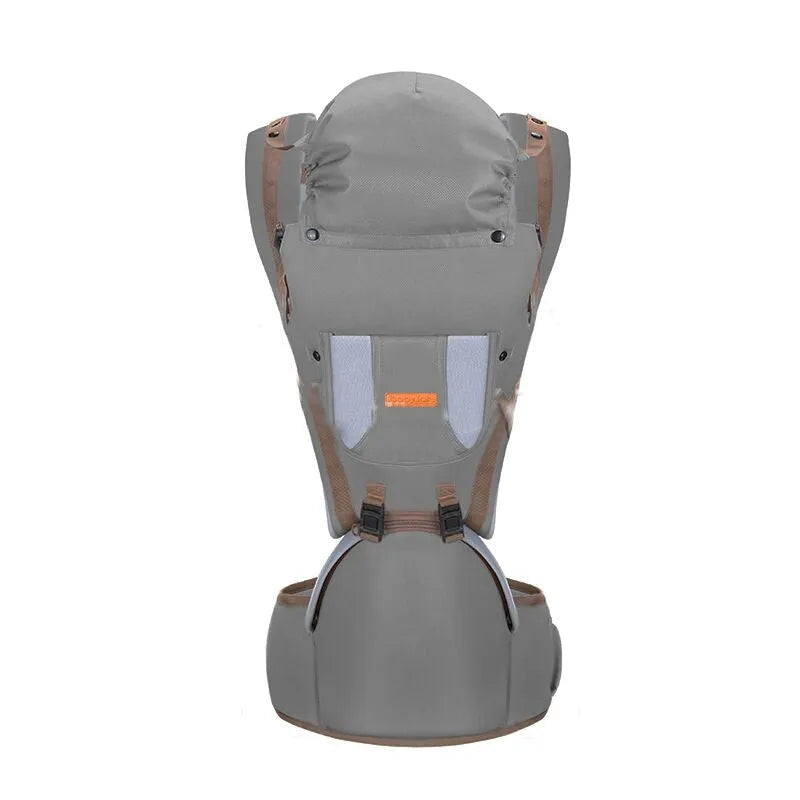 Multifunctional baby front cross holding strap in blue for secure waist stool carrying