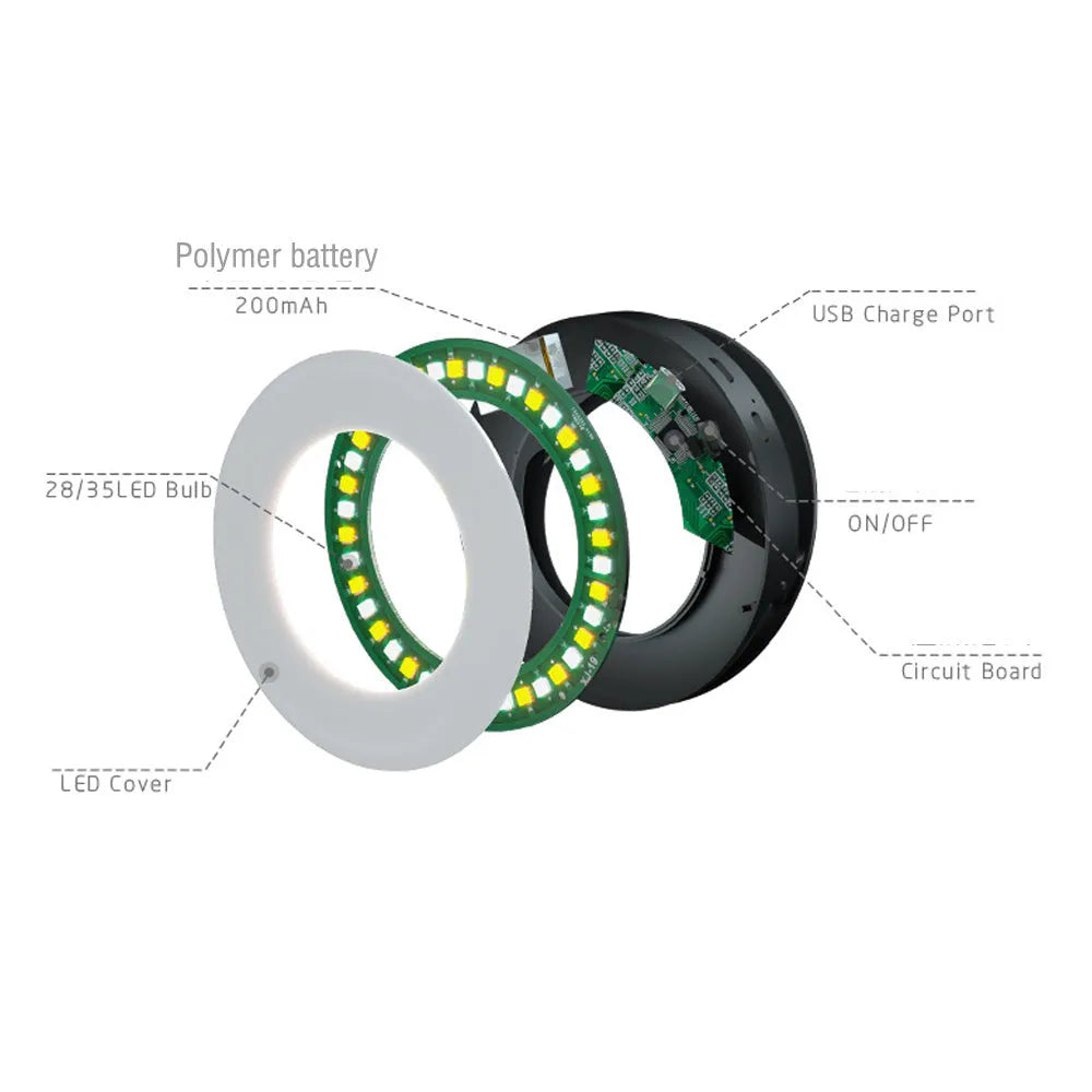 USB rechargeable selfie ring light with adjustable brightness settings for mobile photography