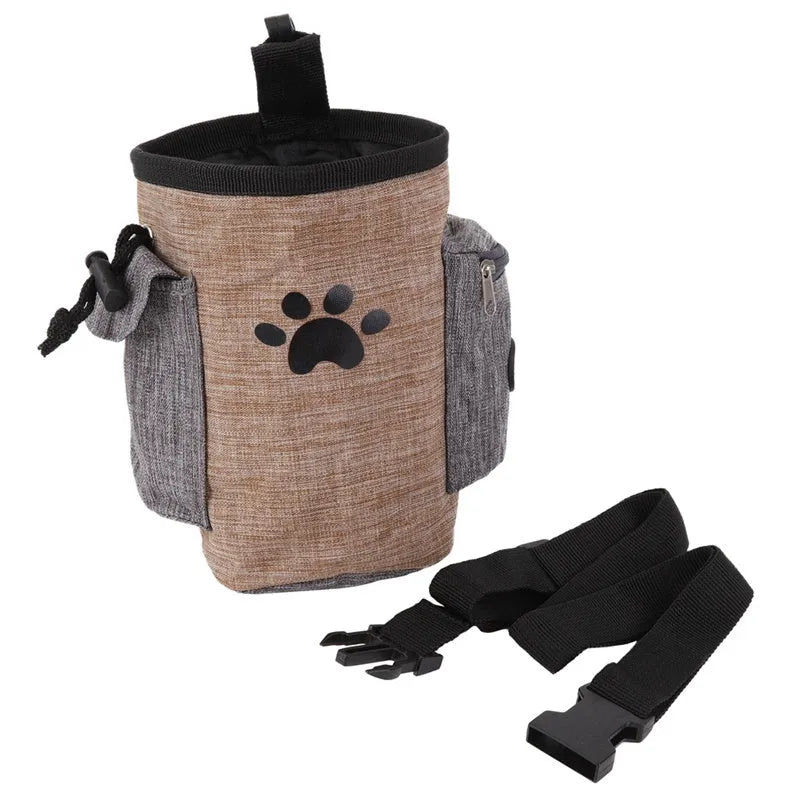 Pet treat bag belt pouch oxford fabric 17x13cm beige colour