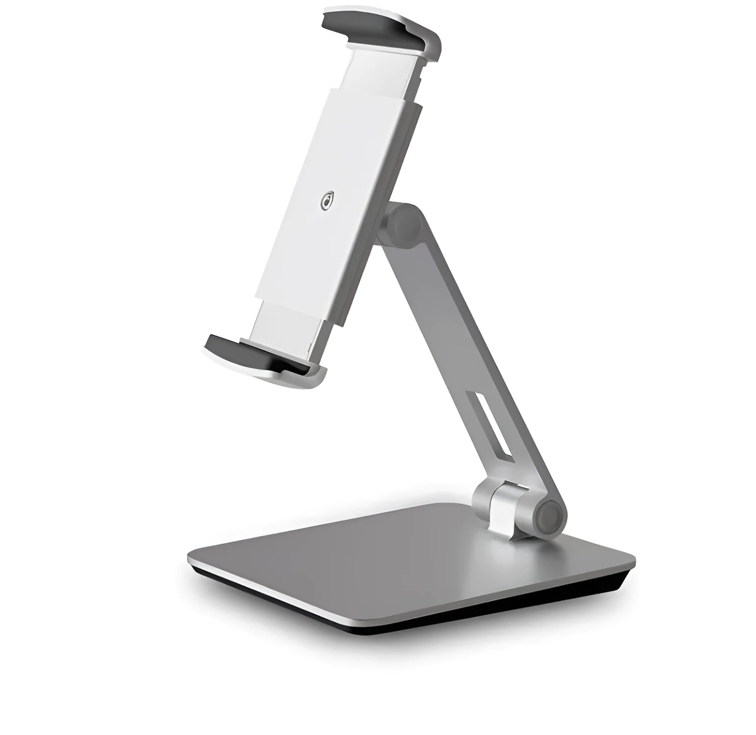 Folding aluminium desktop phone and tablet stand with 360-degree rotation