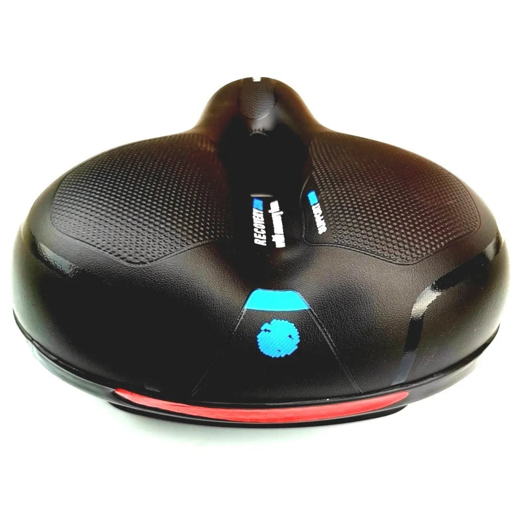 Mountain bike seat cushion with taillight black edge 260x190mm night riding ventilated saddle