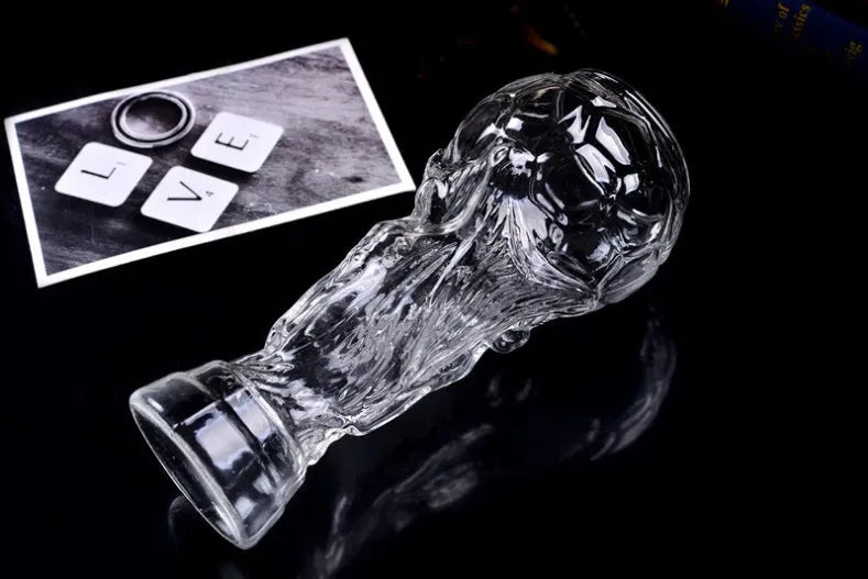 Hercules transparent beer cup with football design 450ml glassware