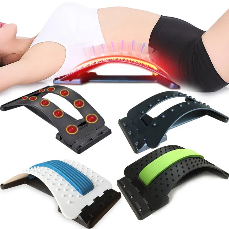Lumbar stretcher with 10 magnetic points and 96 plastic pins, adjustable stretch, ABS and NBR build, multiple colours