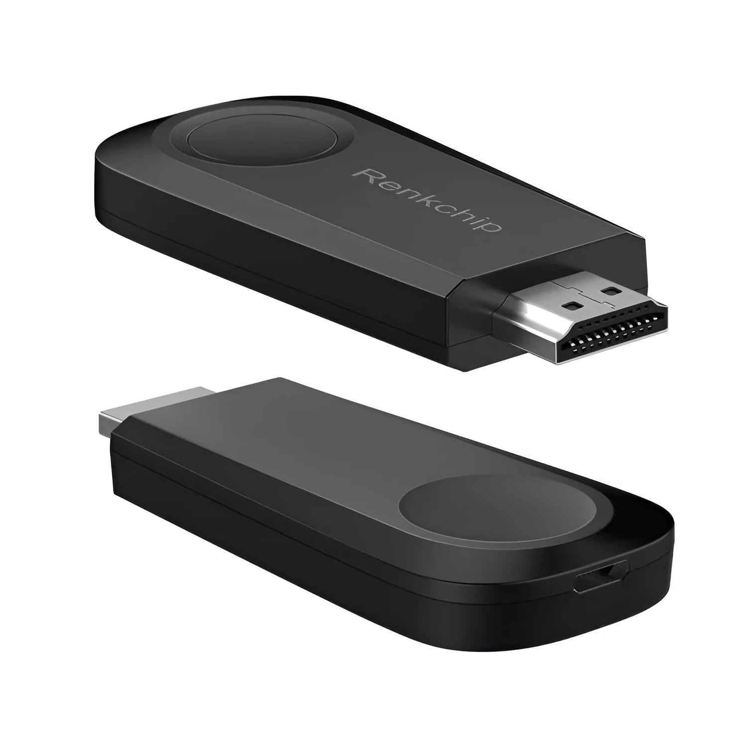 E10 RENKCHIP wireless HDMI mirror push dongle in black ABS housing with micro USB port
