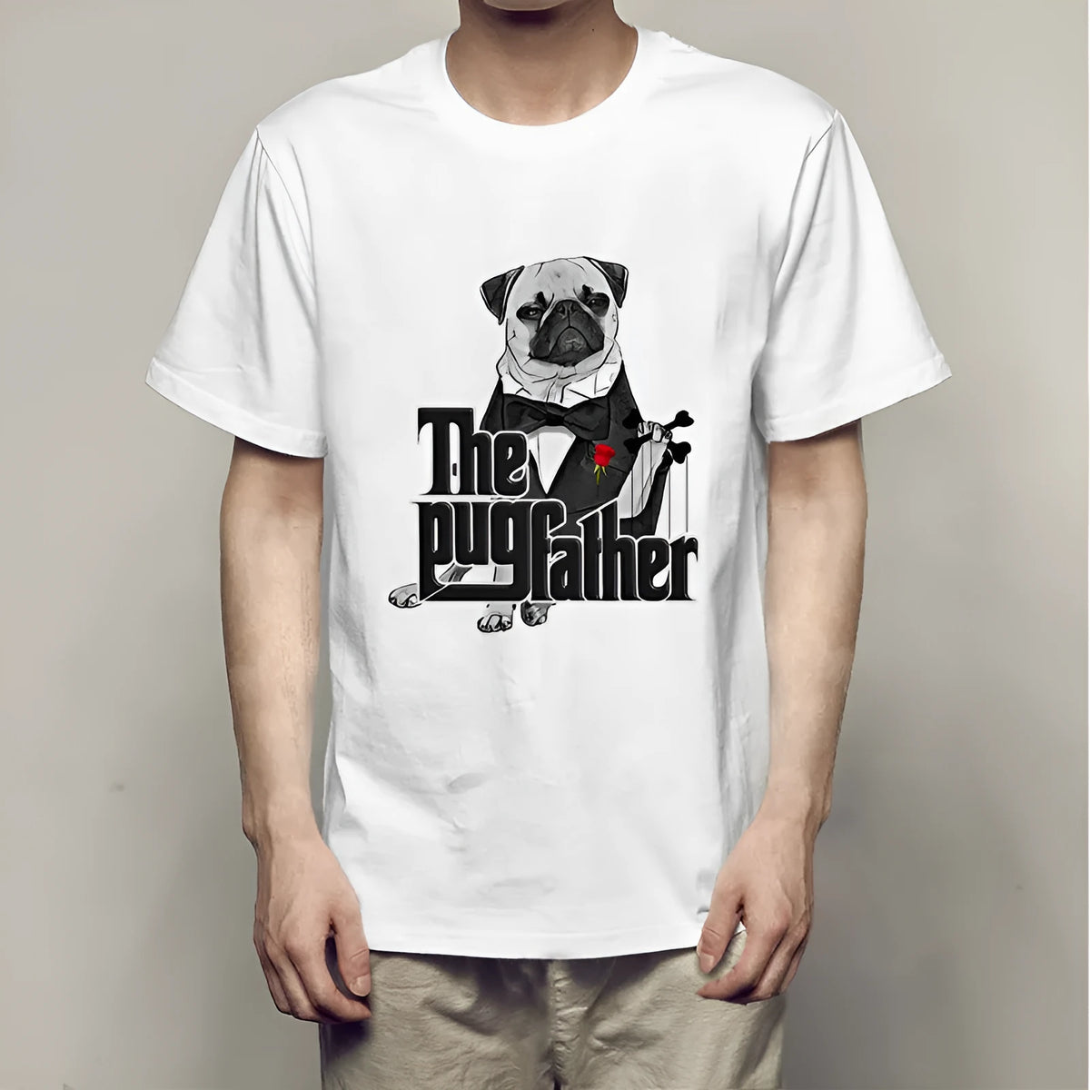 Men's white short-sleeve slim fit T-shirt with round neck, milk silk and 78% polyester, sizes XS to 4XL