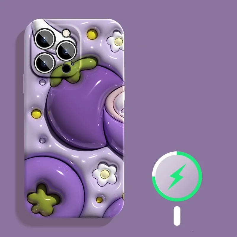 Silicone drop resistant phone case for iPhone in mango colour with cutouts for camera and buttons