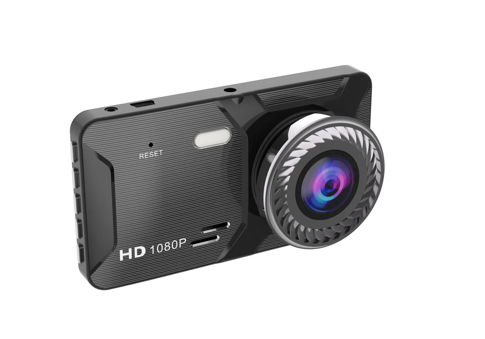 4-inch touch screen driving recorder with HD night vision and 170° wide-angle lens mounted on windscreen