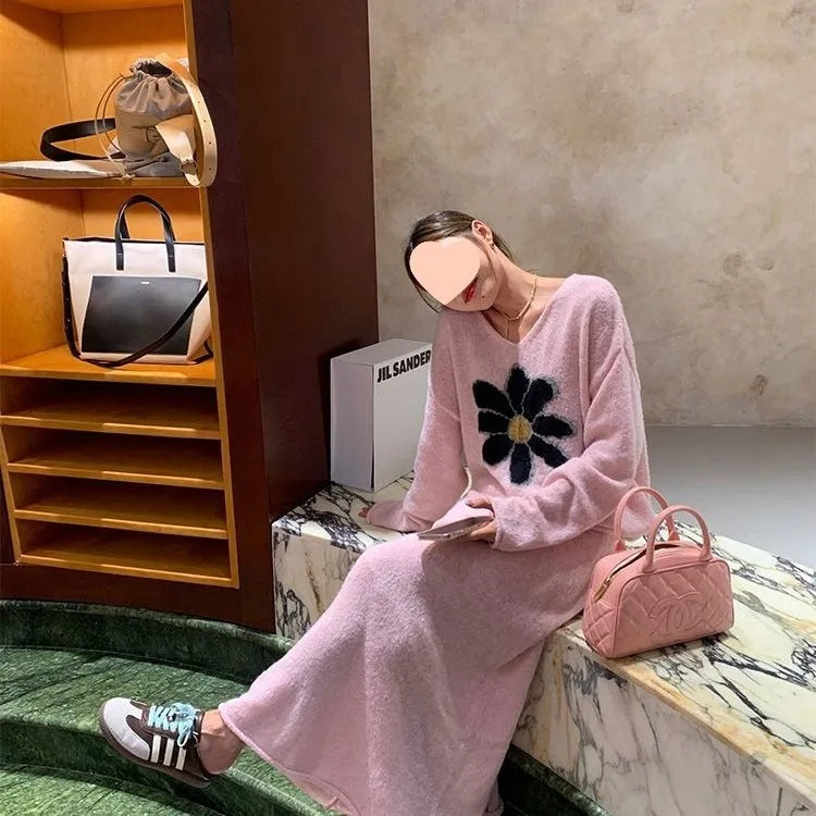 Women's anti-aging sweater suit skirt 2-piece set long sleeve mini skirt printing and dyeing process