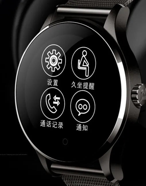 K88H smartwatch with 1.3-inch IPS screen showing heart rate monitoring display