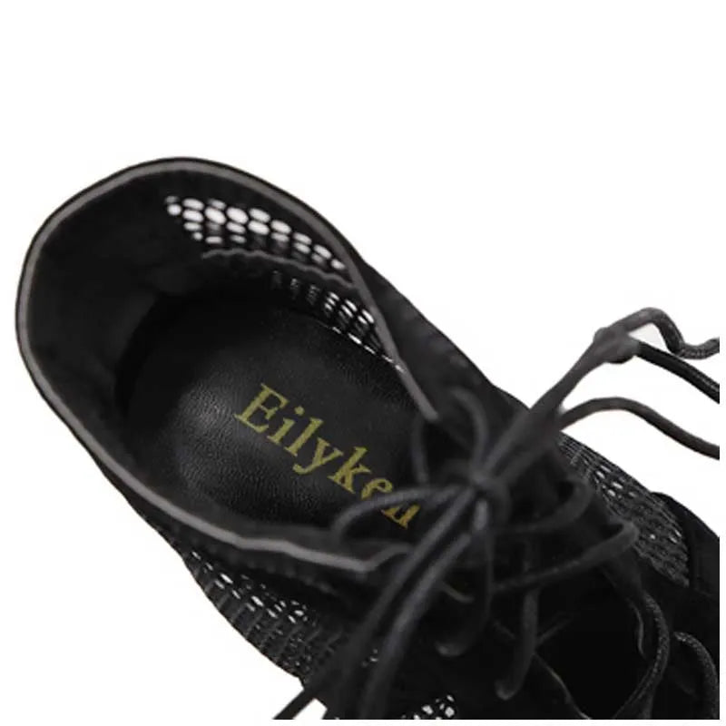 Black suede women's lace-up high heel shoes with 11.5 cm stiletto heel and adjustable ankle lacing