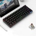 Wireless dual-mode Bluetooth mechanical keyboard with 61 keys, Type-C port, and monochromatic backlight