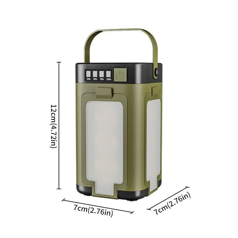 LY24 four-leaf folding solar camping lamp with 2000mAh battery and press switch