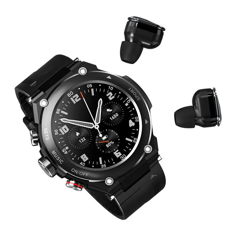 Bluetooth call smart watch with 1.28-inch TFT screen and silicone band in Black