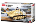 World War II tank military puzzle building block toy in plastic and rubber, Little Luban series colour variant, youth age 7-14