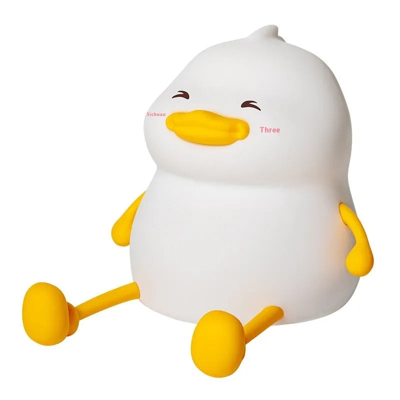 Chubby silicone pat night lamp with USB charging port and adjustable LED lighting