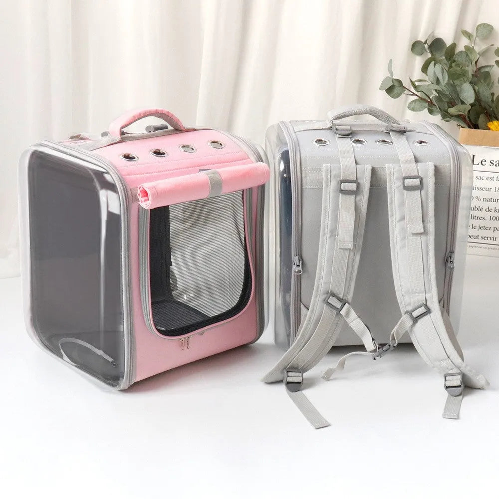 Pet carrier backpack made of polyester for outdoor cat travel in a pure colour option