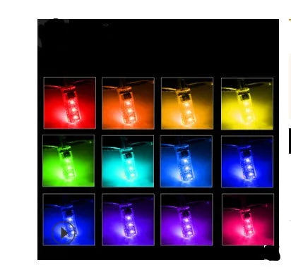 T10 5050-6SMD RGB LED bulb 10x34mm silicone housing with remote control for car licence plate light