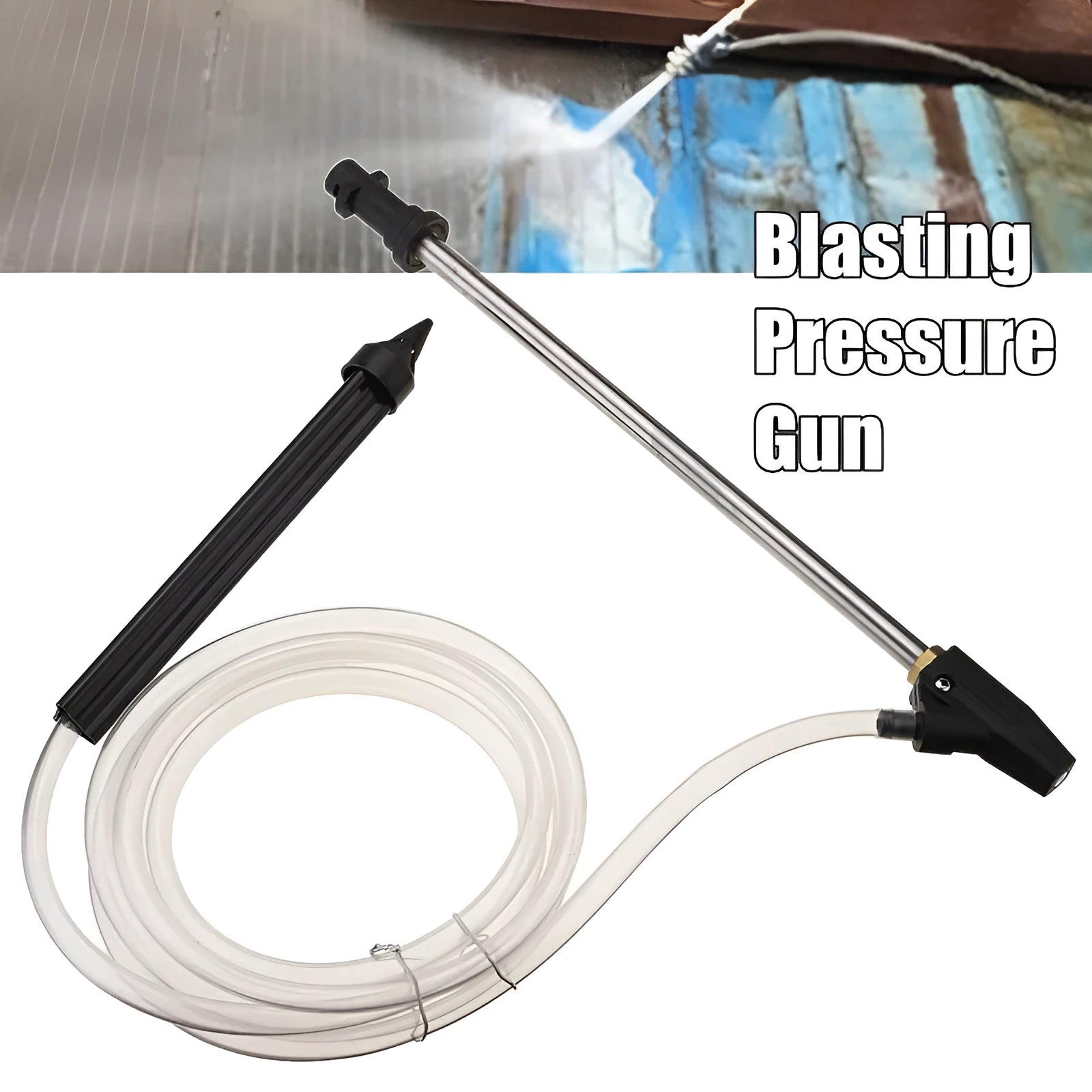 Ceramic derusting nozzle for Karcher pressure washers with stainless steel handle