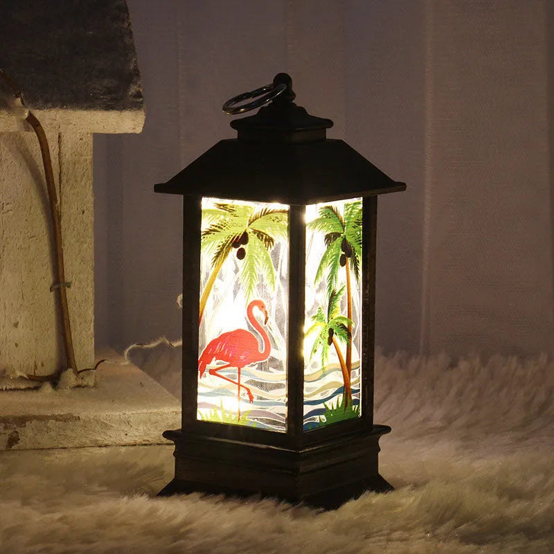3D Christmas theme chandelier LED plywood disc light 21 x 21.6cm warm white with Santa Claus and snowman design