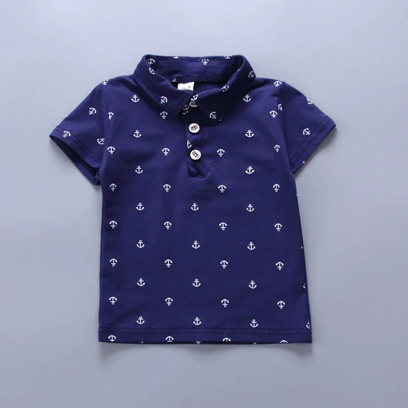 Anchor print children's cotton pullover and shorts set in multiple colours