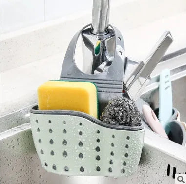 Rubber kitchen drain holder sponge storage rack in beige colour 22 x 13 x 0.5cm
