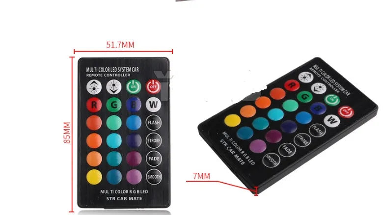 T10 5050-6SMD RGB LED bulb 10x34mm silicone housing with remote control for car licence plate light