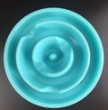 ABS slow feeder dog bowl 28x28x5cm in blue with puzzle interior for small to large dogs