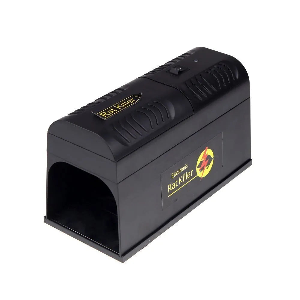Black high voltage electronic rodent killer with choice of UK EU or US plug