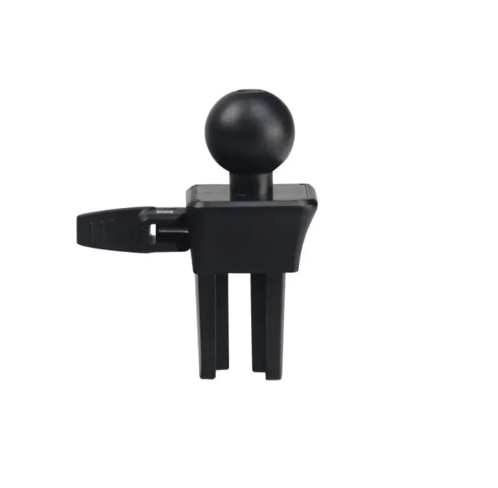 Black plastic car air conditioning outlet mobile phone holder mounted in vehicle vent