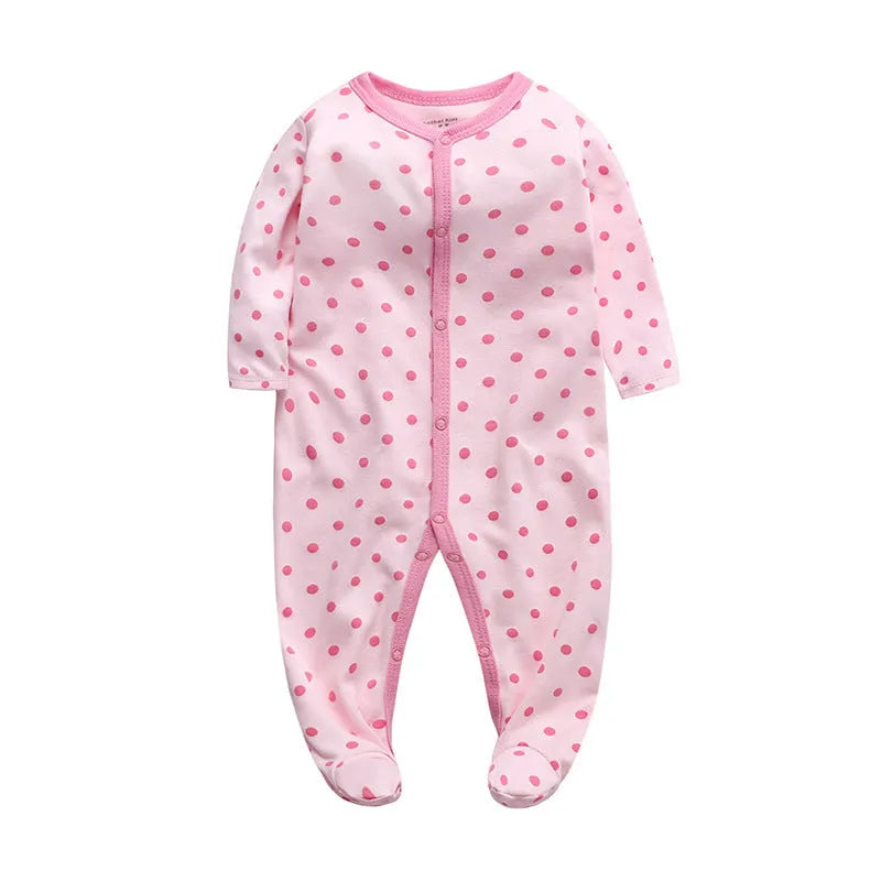 Cotton one-piece baby romper with dinosaur print for infants 3-12 months