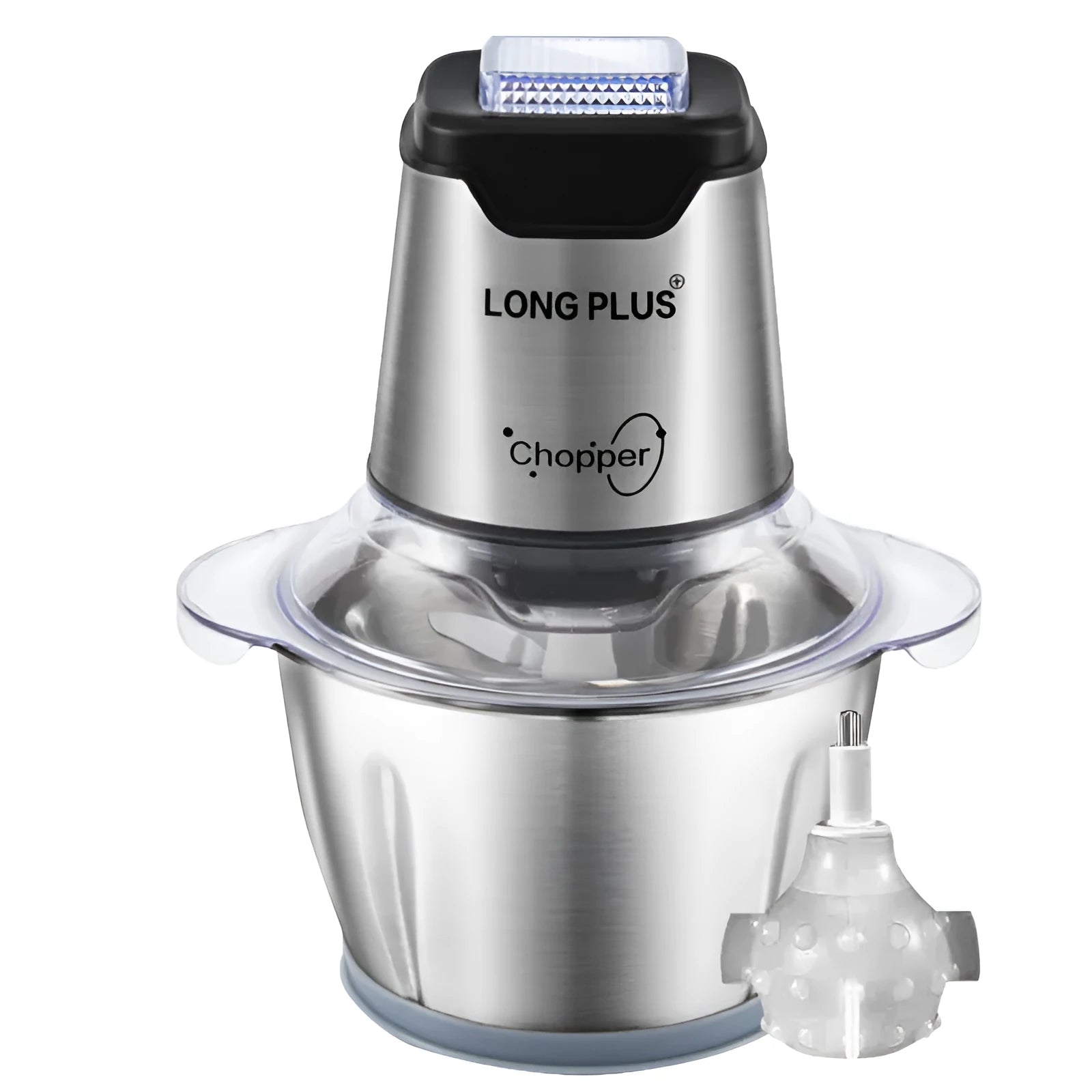White electric garlic peeler appliance on a kitchen worktop.