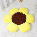 Blue round flower-shaped cat nest with raised sides, measuring 85cm across, filled with PP cotton and sponge.