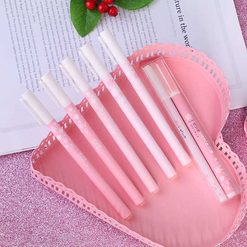 Sakura gel pen set showing 0.35mm and 0.5mm tip sizes in plastic refillable design
