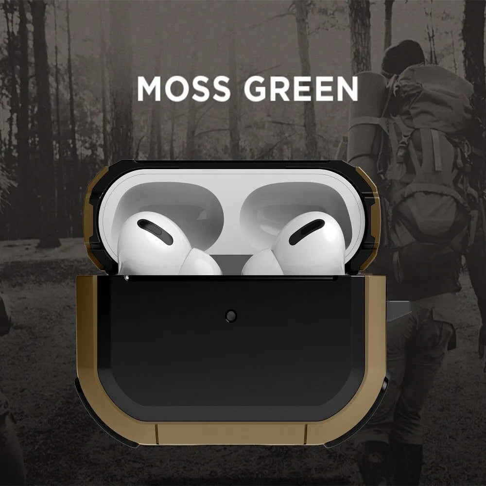 AirPods protective shell in multiple colours showing TPU and PC construction for AirPods 1, 2 and Pro models