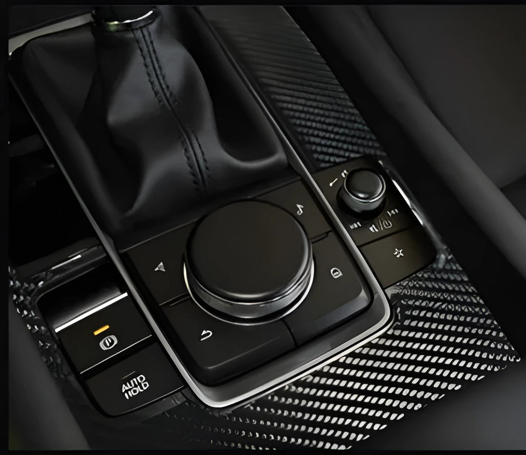 Real carbon fiber car gear patch semi-soft 3mm thickness with PU resin composite for right-hand drive interior
