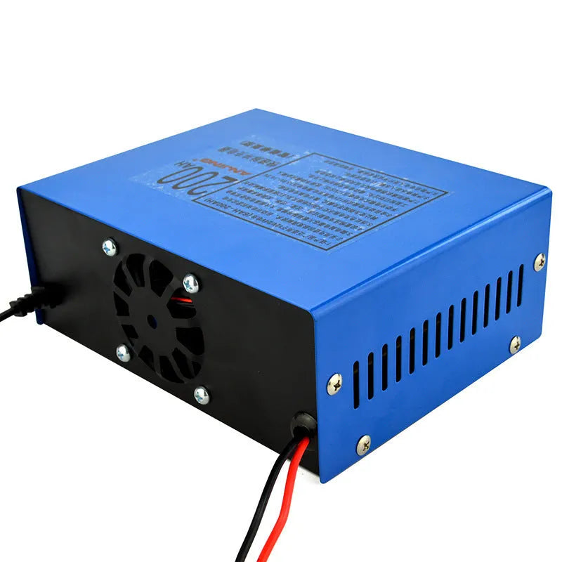 Blue car pure copper smart pulse repair battery charger model AJ-618E with 12V 24V leads