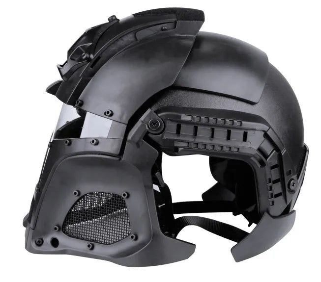 Medieval iron warrior helmet in Black, Earthy, Green or Grey, adjustable 54-64cm, lens or steel mesh version.