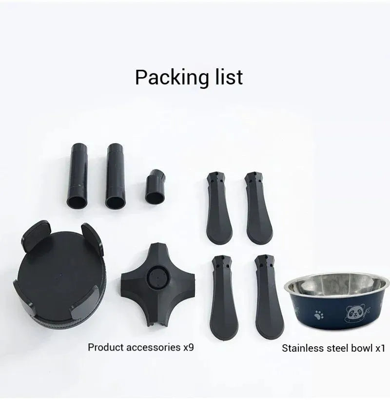 Adjustable elevated dog food bowls stand with anti-slip base for medium and large pets