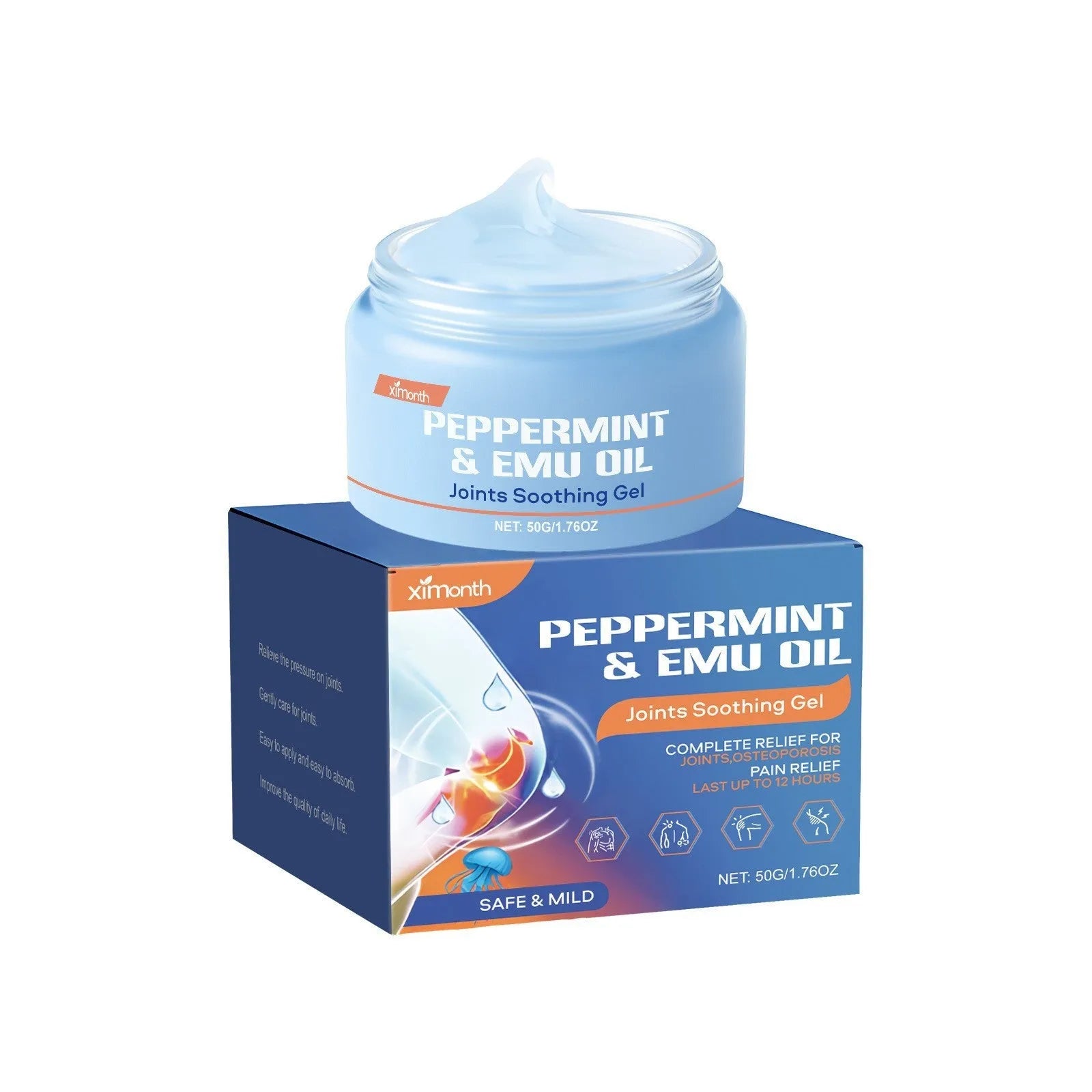 50g tube of joint soothing gel with menthol, mint leaf and emu oil