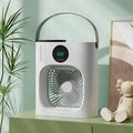 White USB refrigeration air conditioner fan with timing screen display, 276x229x148 mm