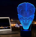 USB-powered acrylic 3D LED table lamp showing multiple colour display with remote control