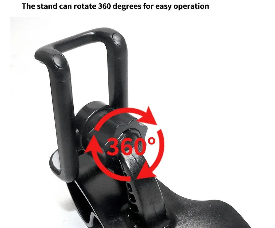 Rotating phone holder car pull clip direct view design ABS plastic black grey adjustable width