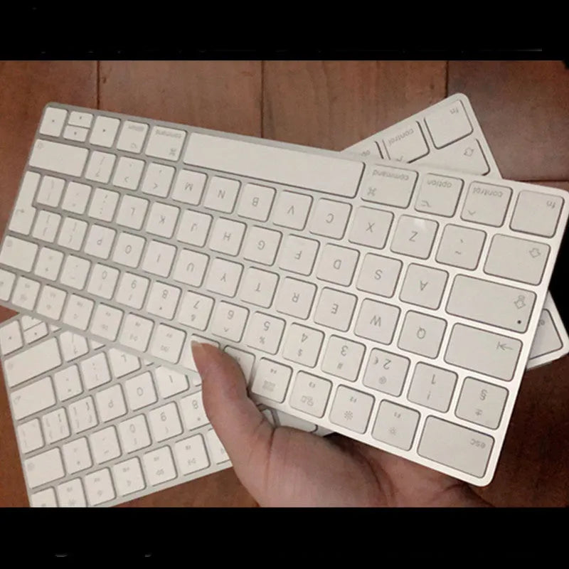 White Apple ultra-thin metal Bluetooth G6 wireless keyboard with multimedia keys