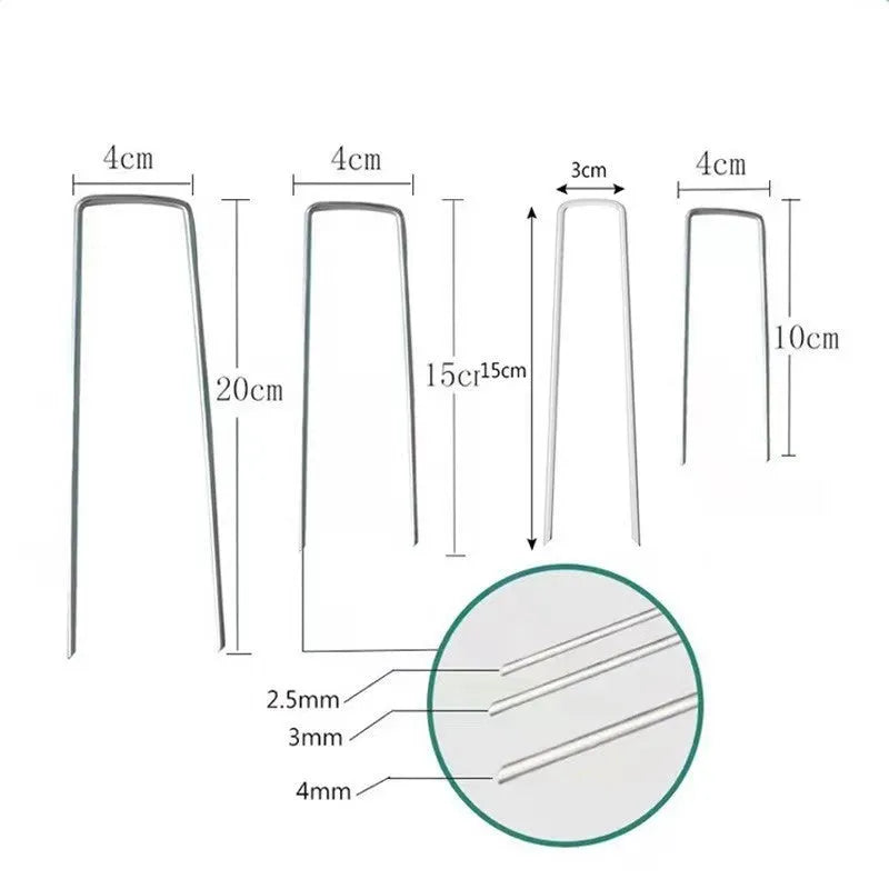 Stainless steel ground nail 4cm wide 15cm long 3mm wire diameter for landscaping